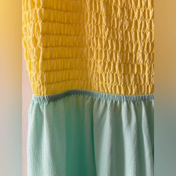 Colour Block Maxi Dress Bow Straps - Picture 3 of 6